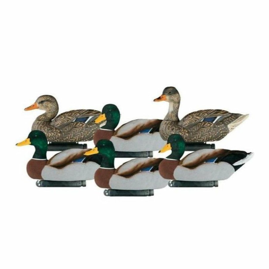 Hunting * | Bmtoutdoors Dakota X-Treme Flocked Head Mallard Duck Decoys 6 Pack