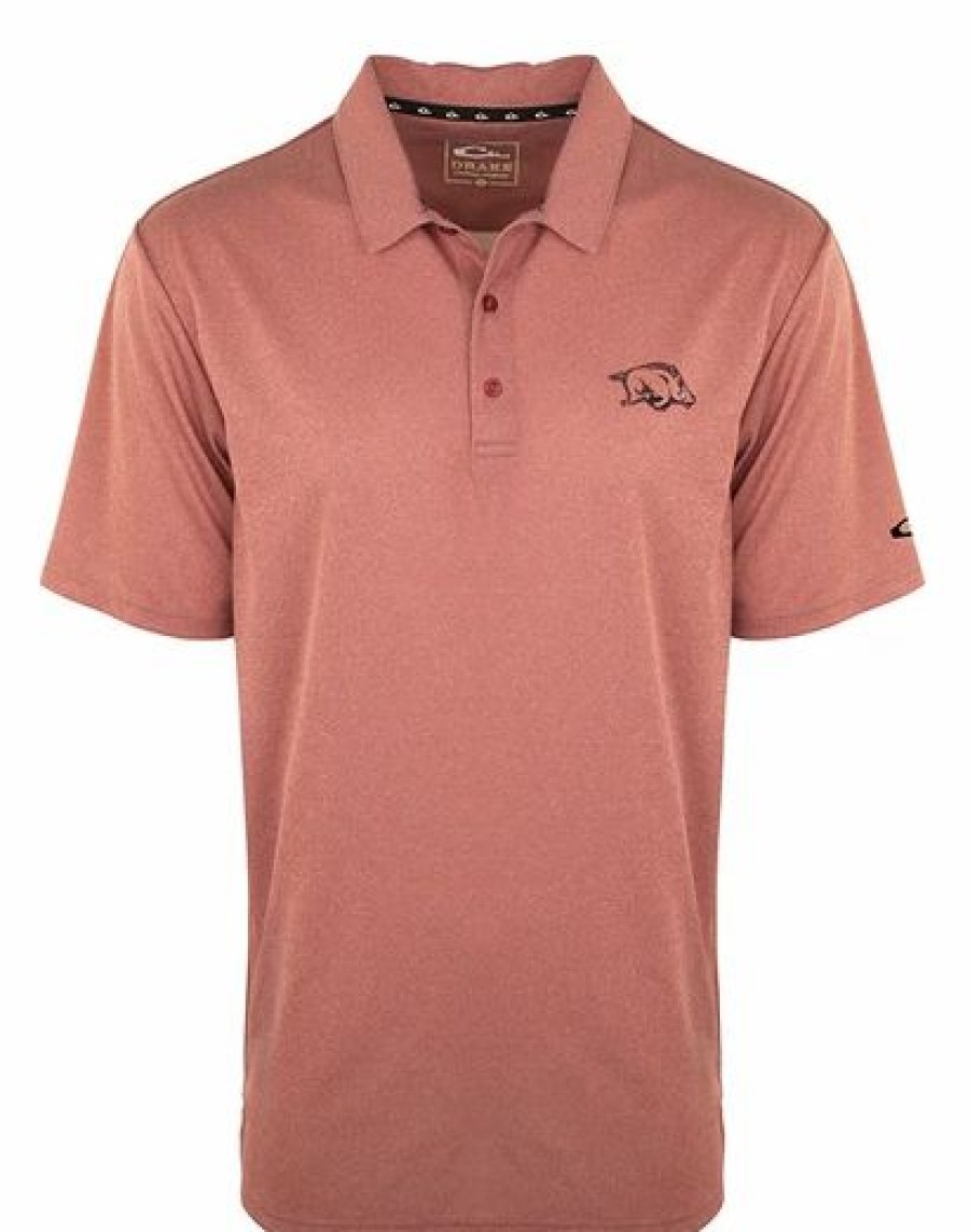 Casual * | Bmtoutdoors Arkansas Vintage Heather Polo Shirts