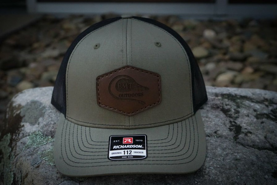 Casual * | Bmtoutdoors Hats Bmt Leather Patch Hat