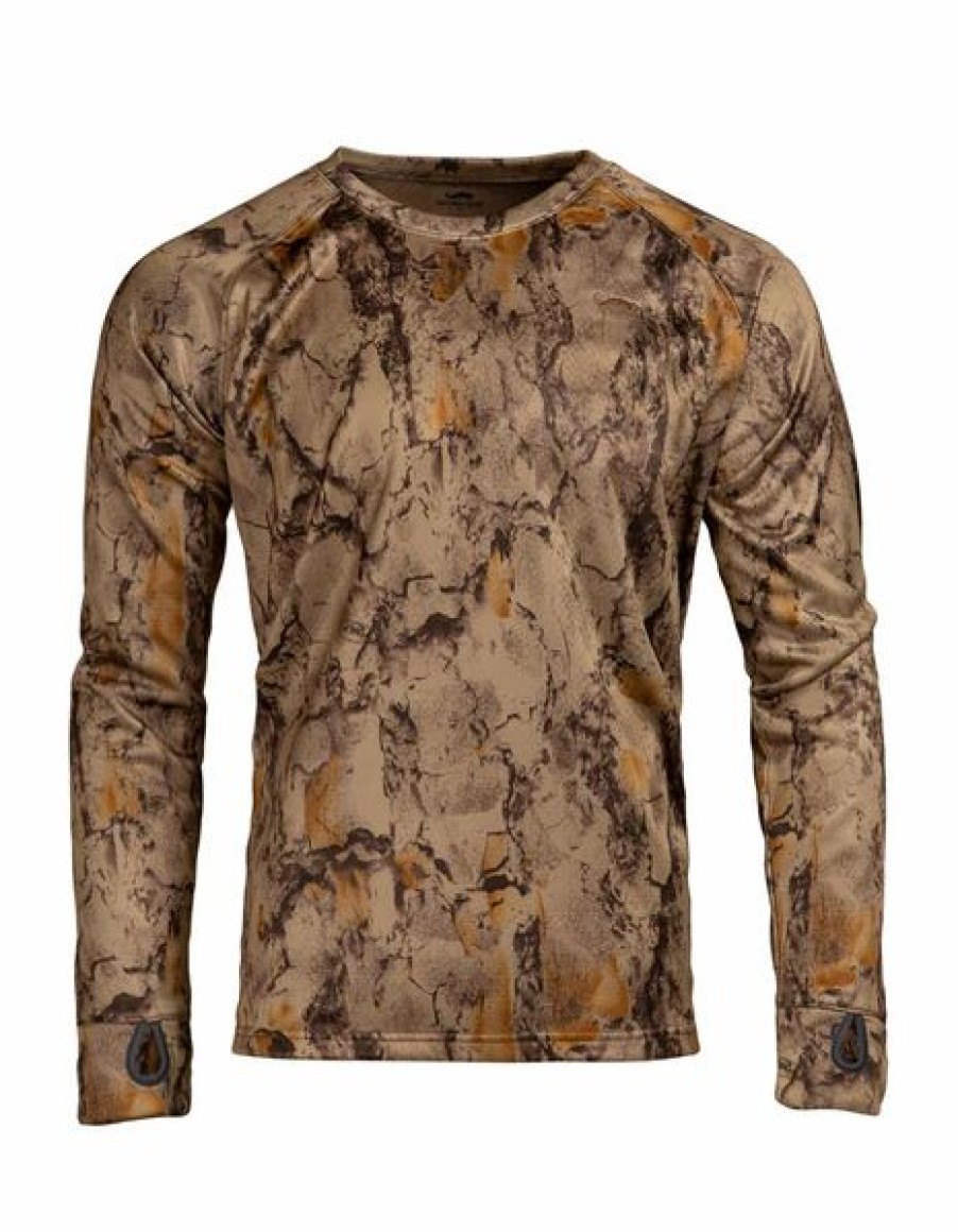 Hunting * | Bmtoutdoors Natural Gear Full Draw Base Layer Crew Top